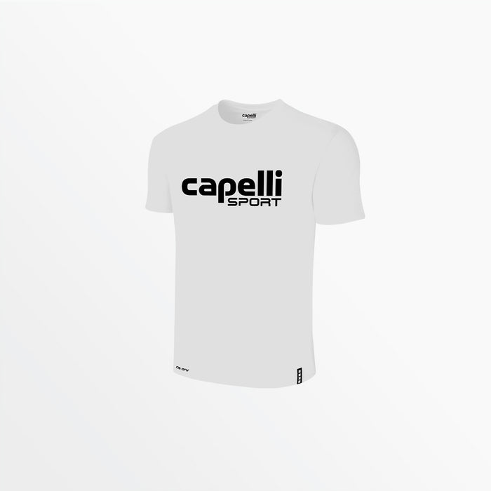 capelli ADULT LOGO CREW NECK POLY TEE White