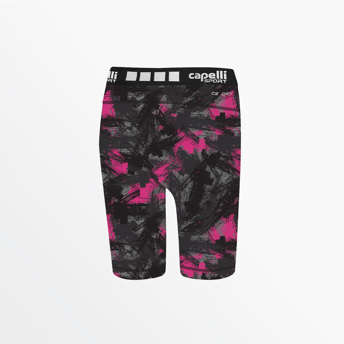 Capelli GIRL'S 3/4 CAMO STROKES BIKER SHORTS Pink