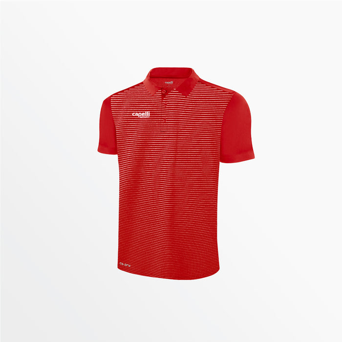 capelli MEN'S CLASSIC SMALL STRIPE POLY POLO Red