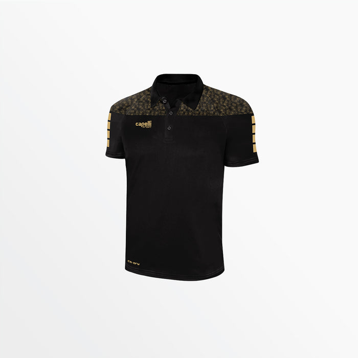 capelli MEN'S TRIBECA POLY POLO Black Bright Gold