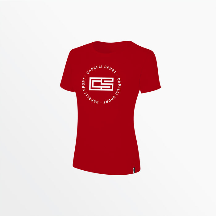 capelli WOMEN'S CIRCLE MONOGRAM TEE Red