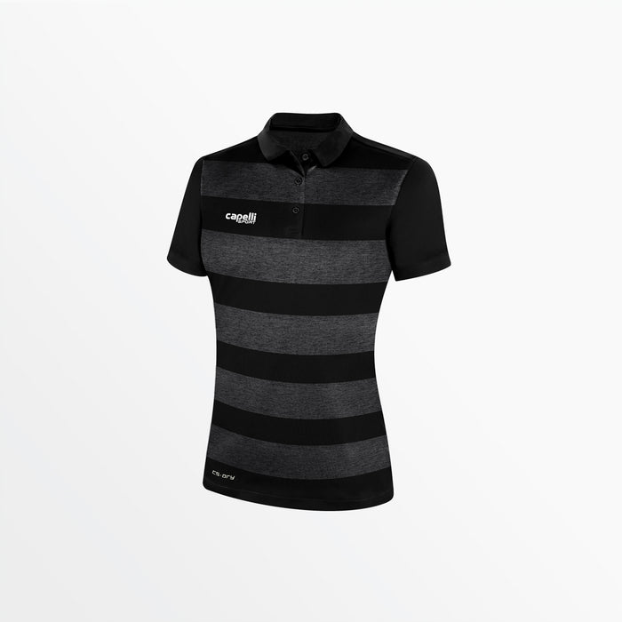 capelli WOMEN'S CLASSIC STRIPE POLY POLO Black