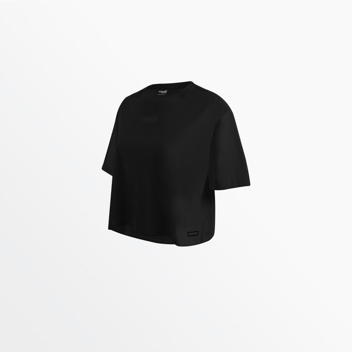 Capelli WOMEN'S TONAL CROPPED OVERSIZED TEE Black