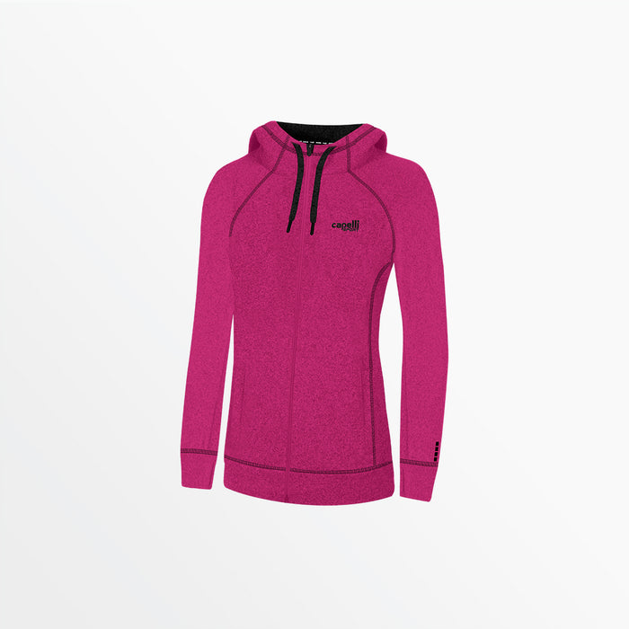 capelli GIRL'S ESSENTIAL HEATHER ZIP UP HOODIE Heather Pink