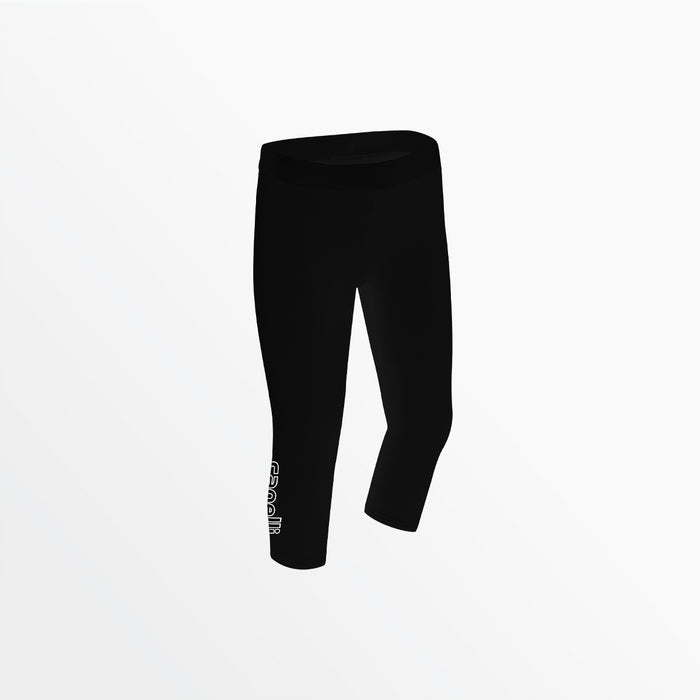 capelli GIRL'S MID RISE LOGO 3/4 COTTON LEGGINGS Black