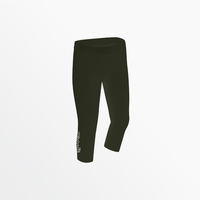 capelli GIRL'S MID RISE LOGO 3/4 COTTON LEGGINGS Dark Green
