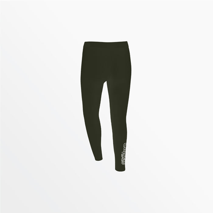 Capelli GIRL'S MID RISE LOGO COTTON LEGGINGS Dark Green