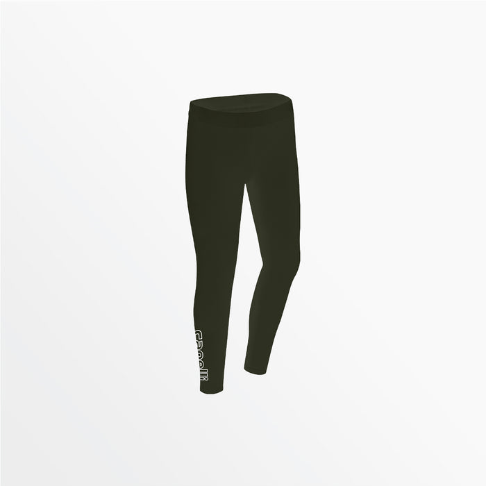 capelli GIRL'S MID RISE LOGO COTTON LEGGINGS Dark Green