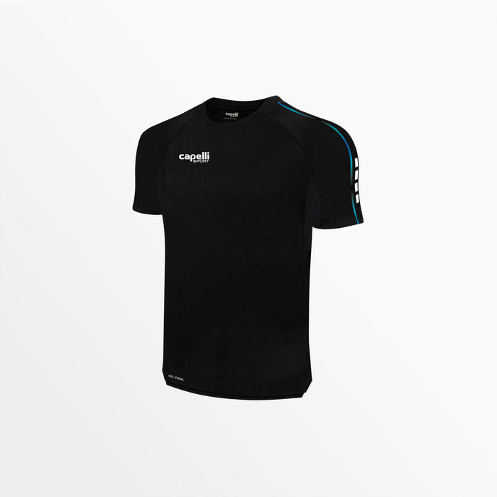 capelli MEN'S BASICS ⅠⅠ OMBRE SHORT SLEEVE TRAINING TOP Black Turquoise