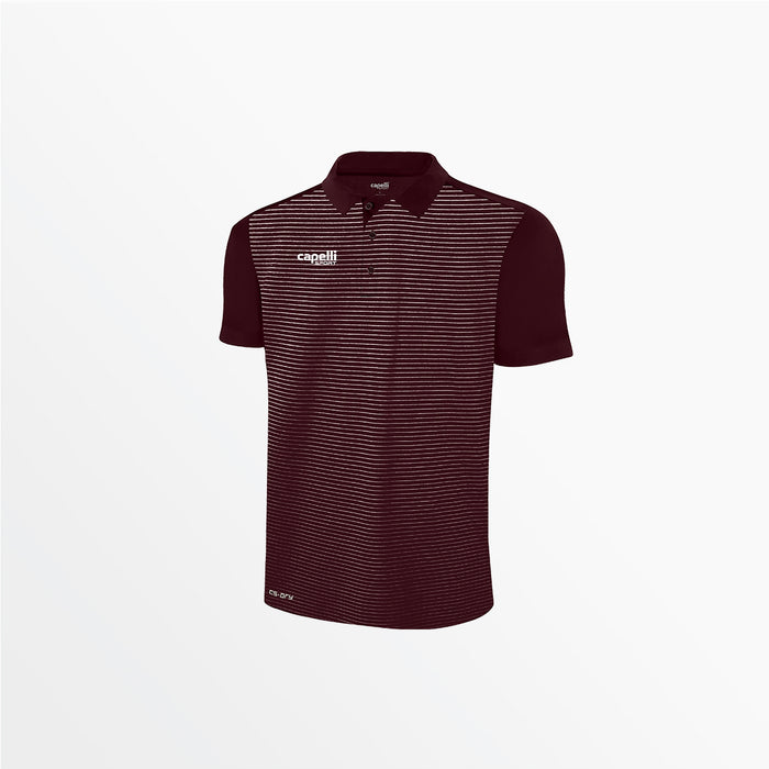 capelli MEN'S CLASSIC SMALL STRIPE POLY POLO Maroon