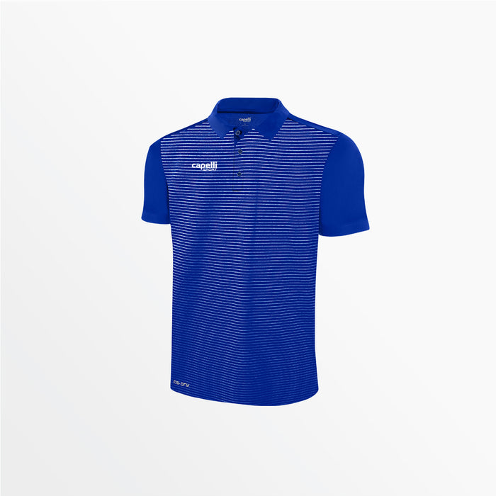 capelli MEN'S CLASSIC SMALL STRIPE POLY POLO Royal Blue