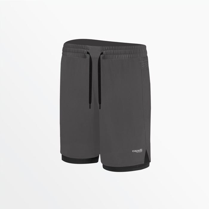 Capelli MEN'S EVERYDAY FLEX SHORTS WITH BRIEF Medium Grey