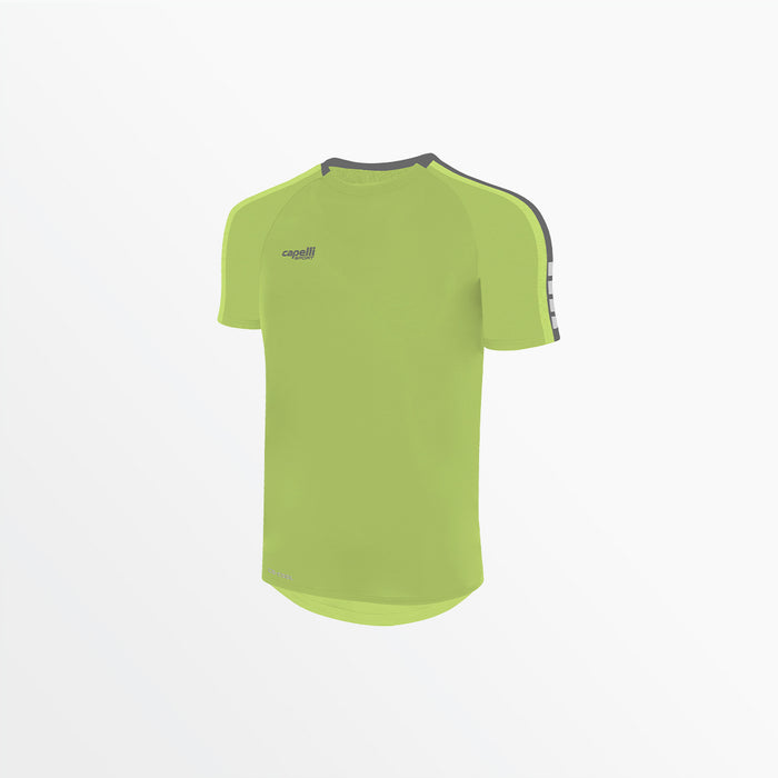capelli MEN'S MADISON SHORT SLEEVE TRAINING TOP Lime Medium Grey