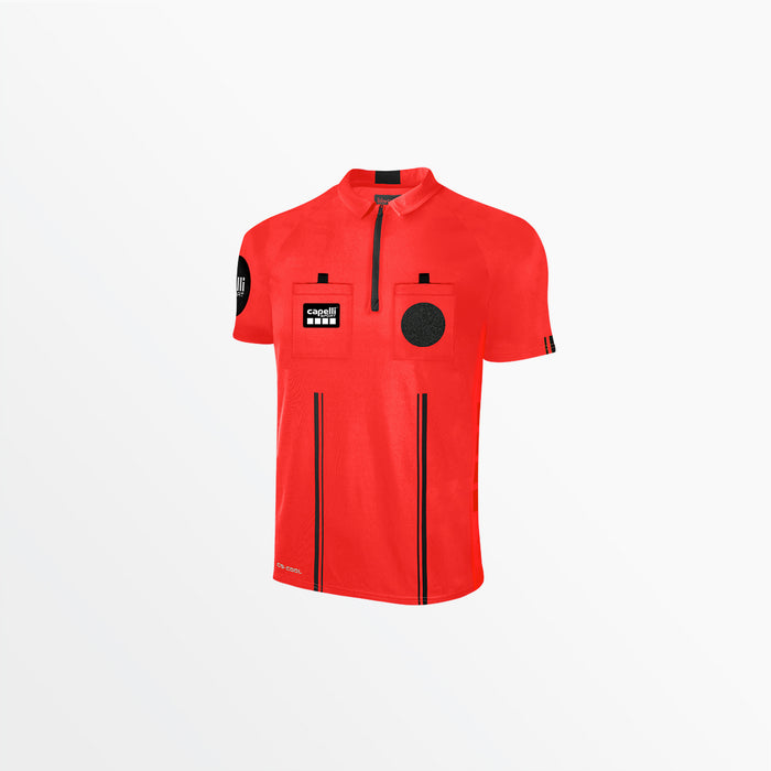 capelli MEN'S OFFICIAL REFEREE 1/4 ZIP SHORT SLEEVE JERSEY Referee Red