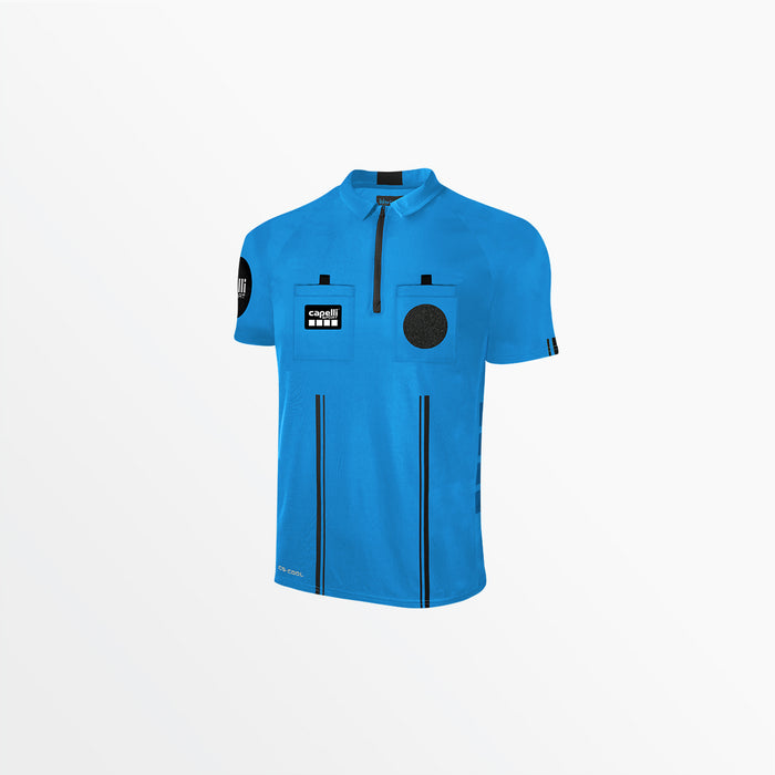 capelli MEN'S OFFICIAL REFEREE 1/4 ZIP SHORT SLEEVE JERSEY Referee Blue