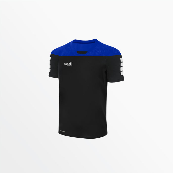 capelli MEN'S TRIBECA SHORT SLEEVE TRAINING TOP Black Royal Blue