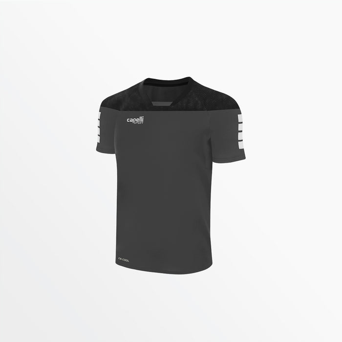 capelli MEN'S TRIBECA SHORT SLEEVE TRAINING TOP Dark Grey Black