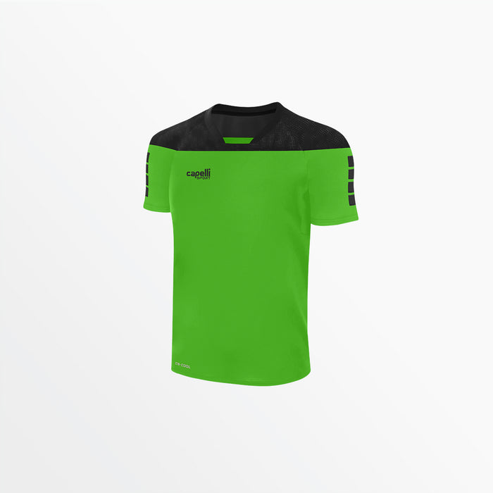 capelli MEN'S TRIBECA SHORT SLEEVE TRAINING TOP Power Green Black