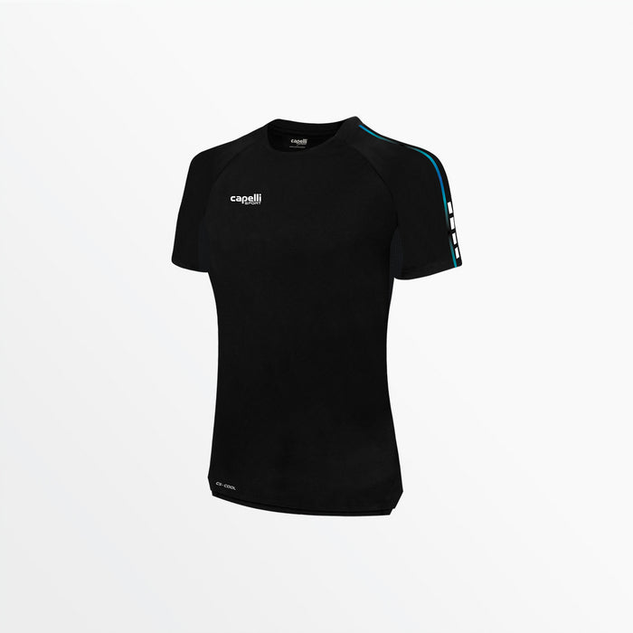 capelli WOMEN'S BASICS ⅠⅠ OMBRE SHORT SLEEVE TRAINING TOP Black Turquoise