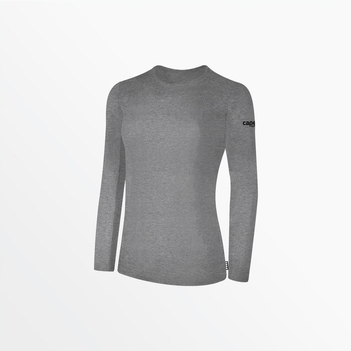 capelli WOMEN'S BASICS LONG SLEEVE COTTON TEE Light Heather Grey