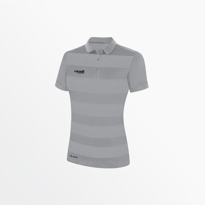 capelli WOMEN'S CLASSIC STRIPE POLY POLO Light Grey
