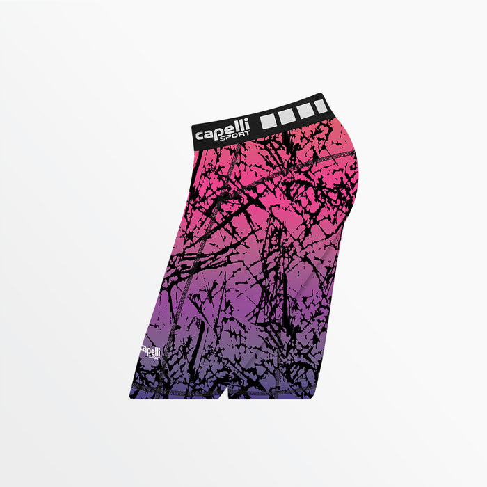 Capelli WOMEN'S DISTRESSED OMBRE BIKER SHORTS Neon Pink