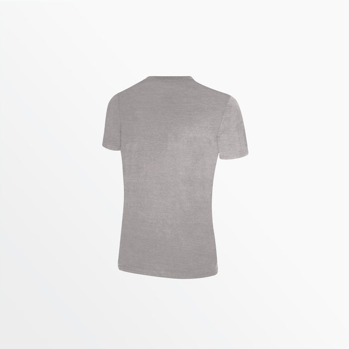 Capelli WOMEN'S LOGO TEE W OVERSIZED CENTER LOGO Light Heather Grey Black