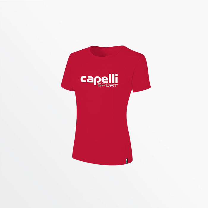 capelli WOMEN'S LOGO TEE W OVERSIZED CENTER LOGO Red