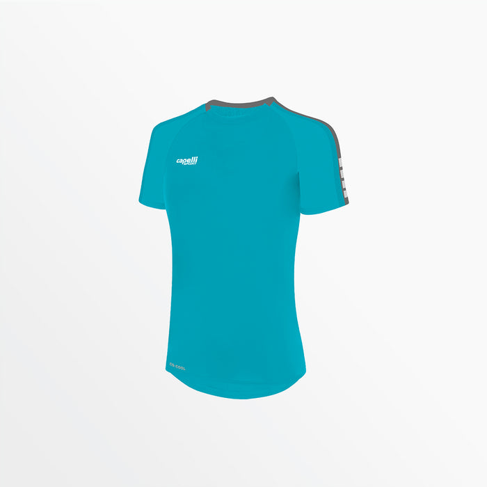capelli WOMEN'S MADISON SHORT SLEEVE TRAINING TOP Turquoise Medium Grey