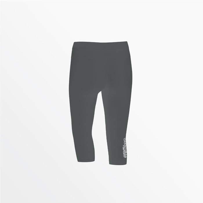 Capelli WOMEN'S MID RISE LOGO 3/4 COTTON LEGGINGS Medium Grey