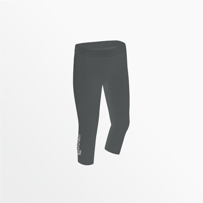 capelli WOMEN'S MID RISE LOGO 3/4 COTTON LEGGINGS Medium Grey