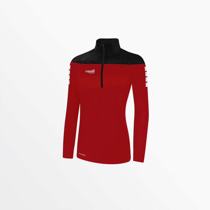 capelli WOMEN'S TRIBECA 1/4 ZIP TRAINING JACKET Black Red