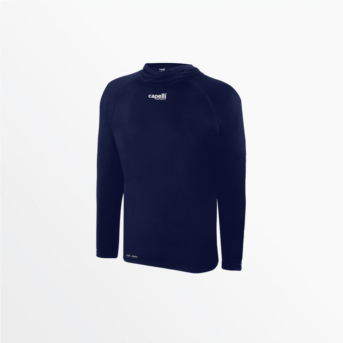 capelli YOUTH CLUB LONG SLEEVE POLY HOODED TEE Navy