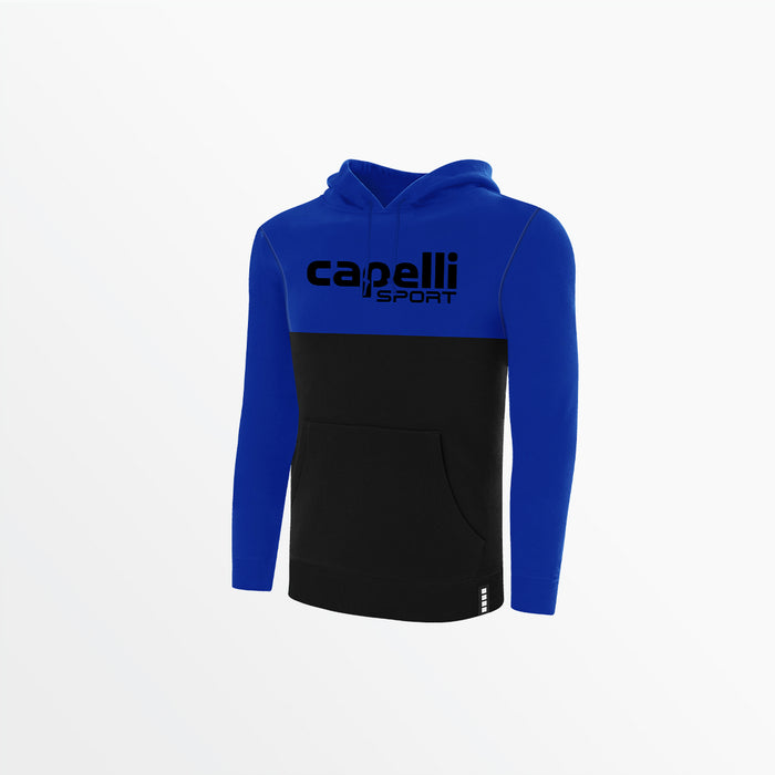 capelli YOUTH COLOR BLOCKED FLEECE PULLOVER HOODIE Black Royal Blue