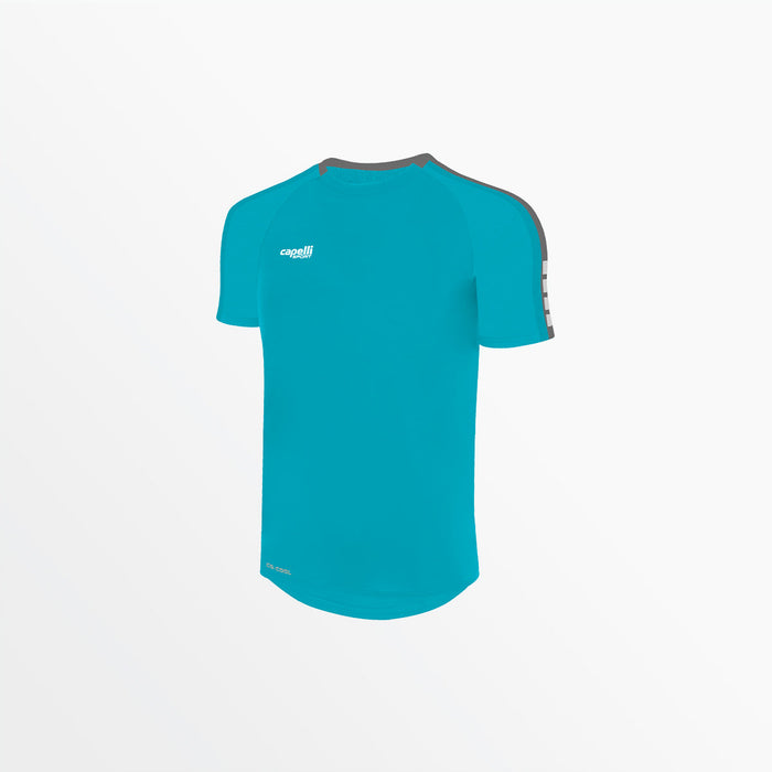 capelli YOUTH MADISON SHORT SLEEVE TRAINING TOP Turquoise Medium Grey
