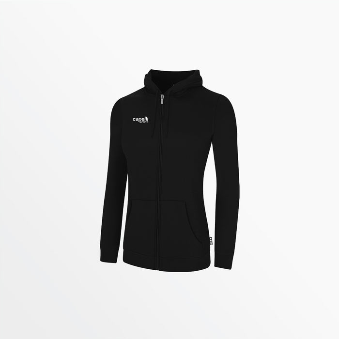 capelli WOMEN'S BASIC FLEECE ZIP UP HOODIE Black