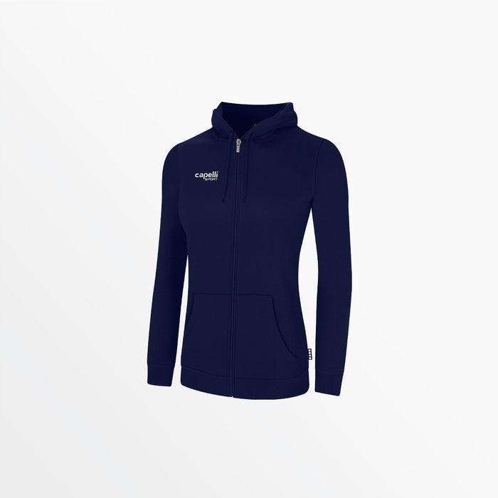 capelli WOMEN'S BASIC FLEECE ZIP UP HOODIE Navy