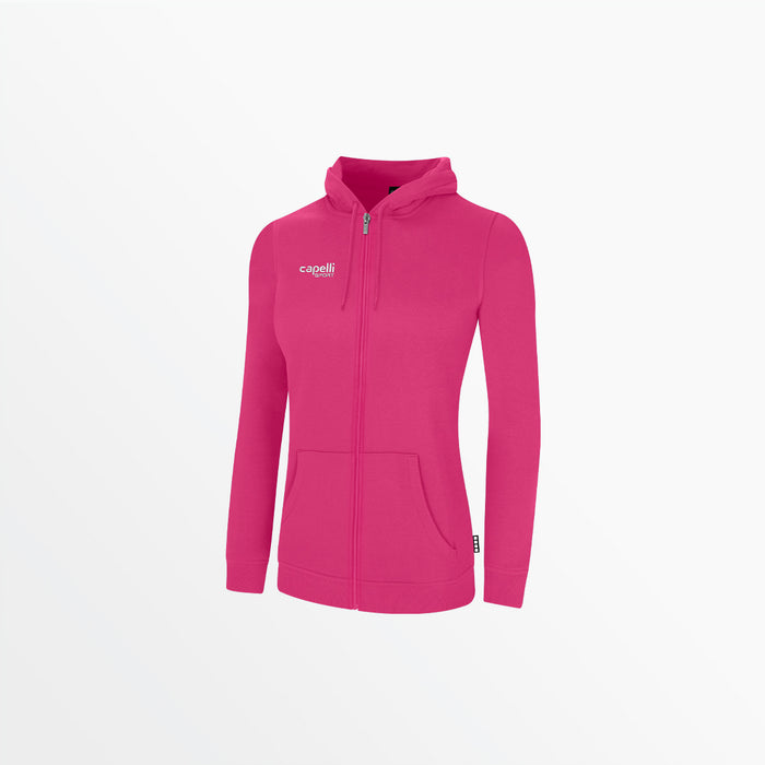 capelli WOMEN'S BASIC FLEECE ZIP UP HOODIE Pink