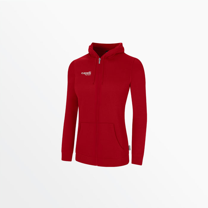 capelli WOMEN'S BASIC FLEECE ZIP UP HOODIE Red