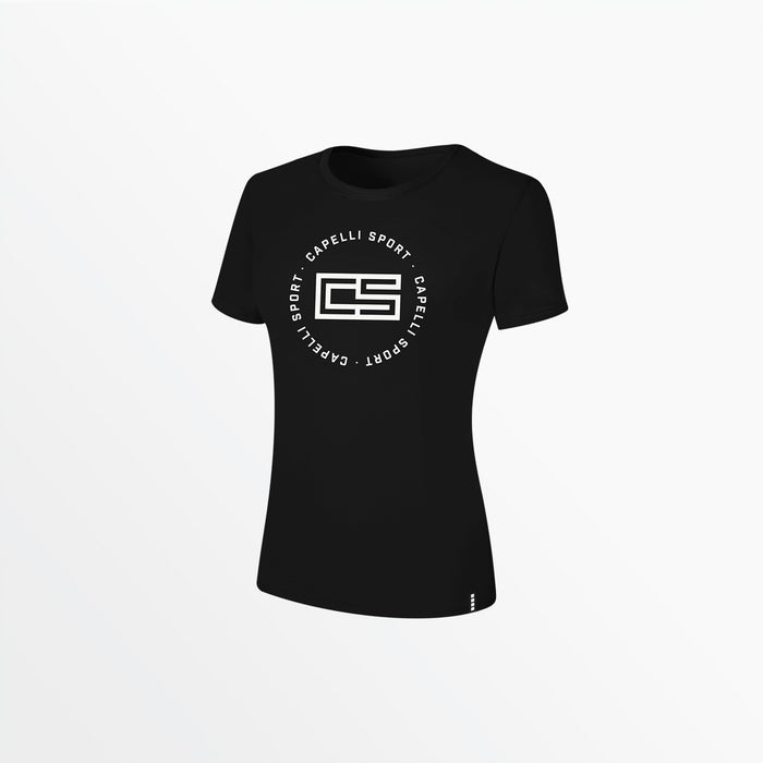 capelli WOMEN'S CIRCLE MONOGRAM TEE Black