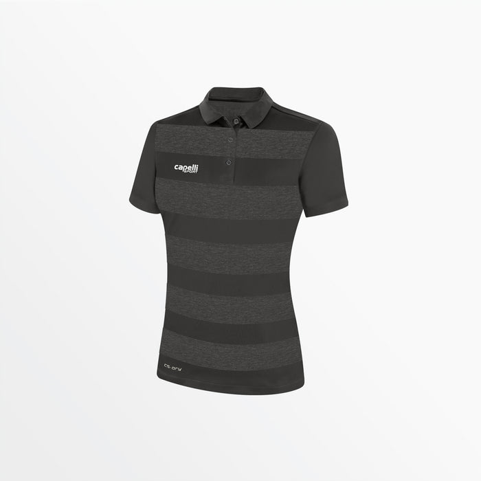 capelli WOMEN'S CLASSIC STRIPE POLY POLO Dark Grey