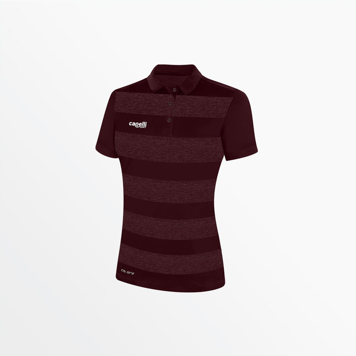 capelli WOMEN'S CLASSIC STRIPE POLY POLO Maroon