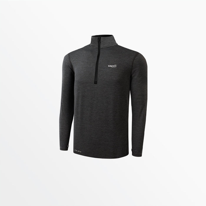 capelli MEN'S 1/4 ZIP RUNNING TOP Dark Heather Grey