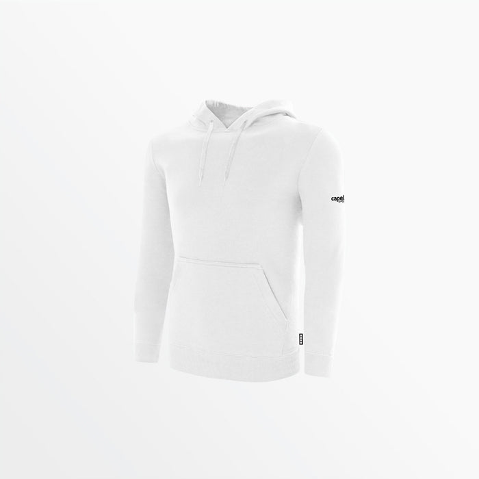 capelli MEN'S BASIC FLEECE PULLOVER HOODIE WITH SLEEVE LOGO White