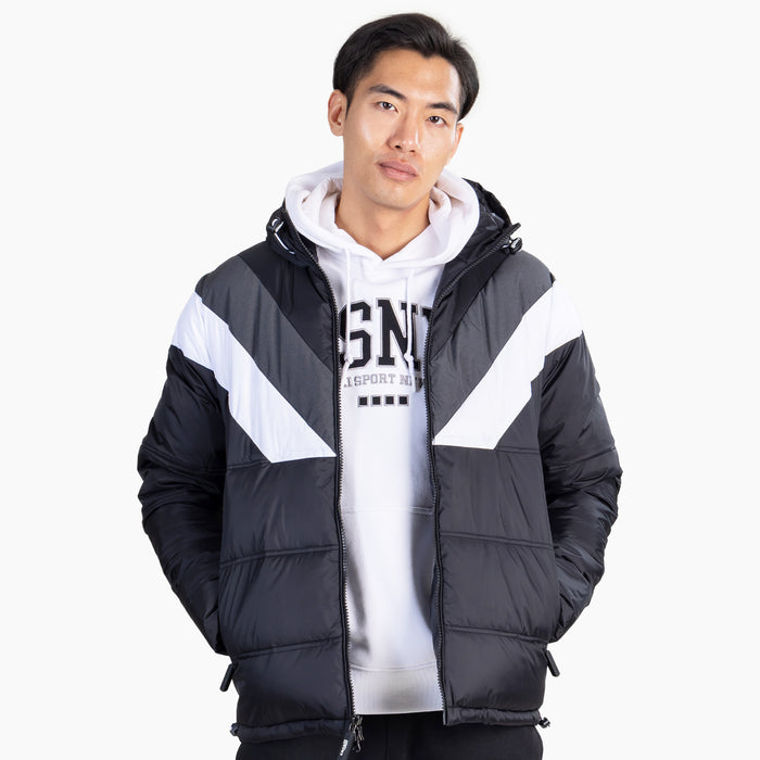 capelli MEN'S COLOR BLOCKED WINTER JACKET Black White