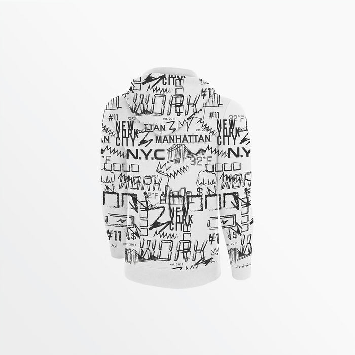 Capelli MEN'S FLEECE GRAPHIC PRINT PULLOVER HOODIE White