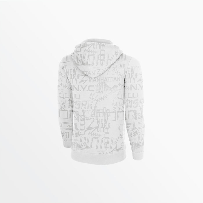 Capelli MEN'S FLEECE GRAPHIC PRINT PULLOVER HOODIE White Pale Grey