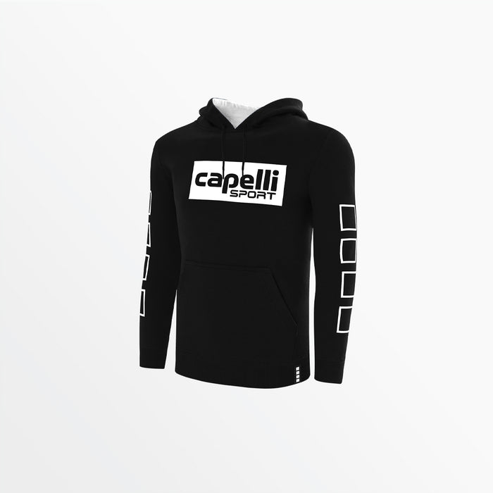 capelli MEN'S FLEECE HOODIE WITH LOGO AND 4 CUBE SLEEVES