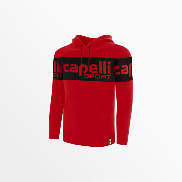 capelli MEN'S LOGO STRIPE FLEECE PULLOVER HOODIE Red