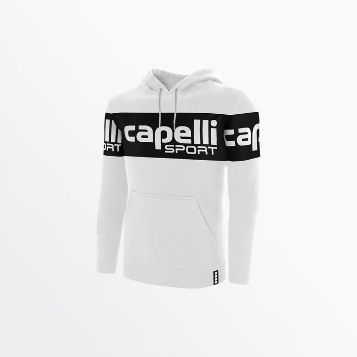 capelli MEN'S LOGO STRIPE FLEECE PULLOVER HOODIE White